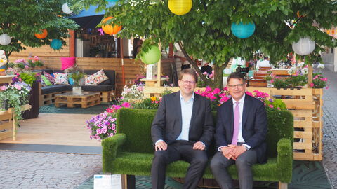 Boris Rhein und Dr. Heiko Wingenfeld im StadtGarten in Fulda