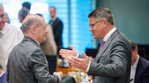 Ministerpräsidentenkonferenz am 20. Juni in Berlin: Auftakt der Besprechung mit Bundeskanzler Scholz im Bundeskanzleramt