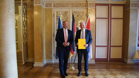 Justizminister Prof. Dr. Roman Poseck und Vizepräsident Amtsgericht Frankfurt am Main Frank Richter